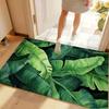 Tropical Dark Green Large Banana Leaf Print Doormat Non Slip Durable Jungle Style Front Door Entrance Home Rug