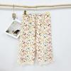 New summer seersucker lace women's pajama pants loose cartoon cute walking house pants fashionable and versatile