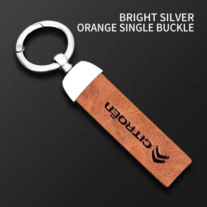 3D Car Badge Leather Keychain Auto Keyring Accessories For Citroen Celysee C6 C3 C5 C1 C2 C4 Aircross Picasso Cactus Berlingo