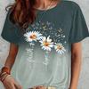 Модная женская футболка с буквенным цветочным принтом, забавная повседневная футболка с круглым вырезом и короткими рукавами, летняя женская футболка