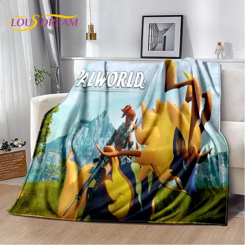 3D Мультяшное Игровое Одеяло Palworld, Мягкое Пледовое Одеяло для Дома, Спальни, Кровати, Дивана, Пикника, Путешествий, Офиса, Покрывало для Отдыха, Детское