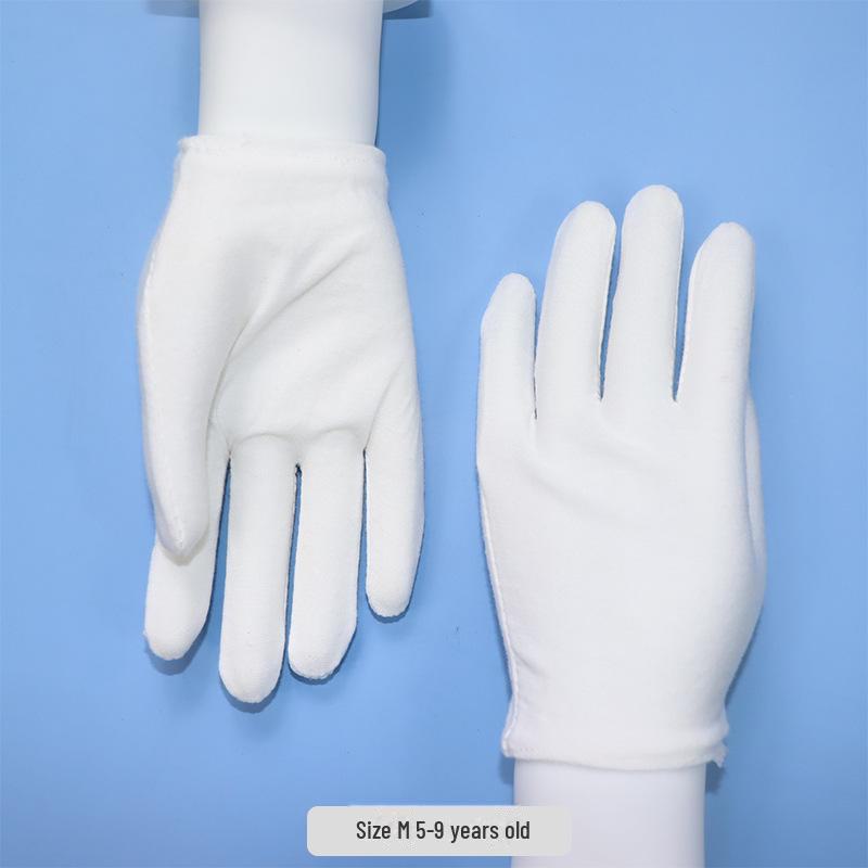 Детские белые хлопковые перчатки для выступлений и спортивных мероприятий