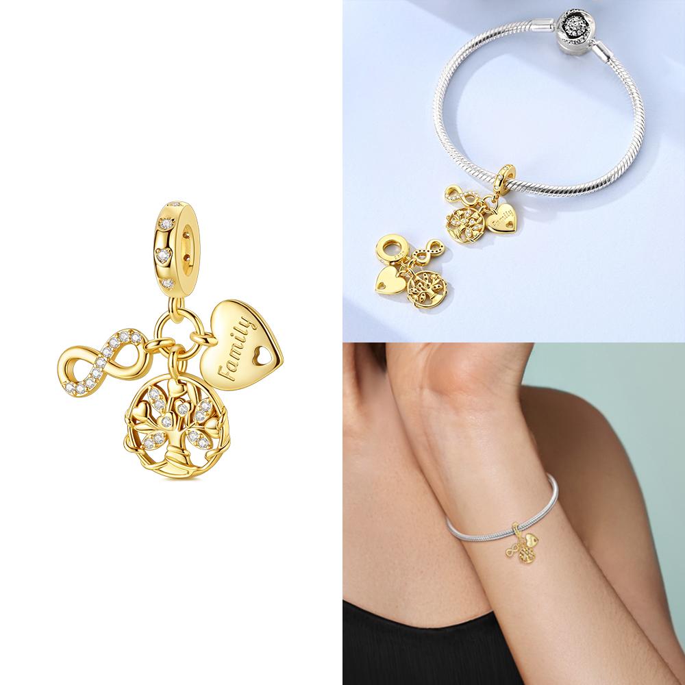 Charms 925 Silver Gold Exquisite Butterfly Pendant Maple Leaf Heart Beads Fit Bracelet Women Jewelry Diy Accessory Gift