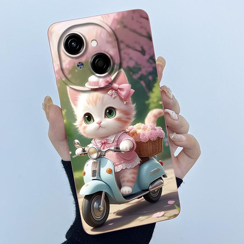 Для Tecno Spark Go 1 SparkGo 2025 Pop 9 Чехол Мультяшный Кот Защита Камеры Силиконовый Чехол Для Tecno Spark Go1 Задняя Крышка Coque