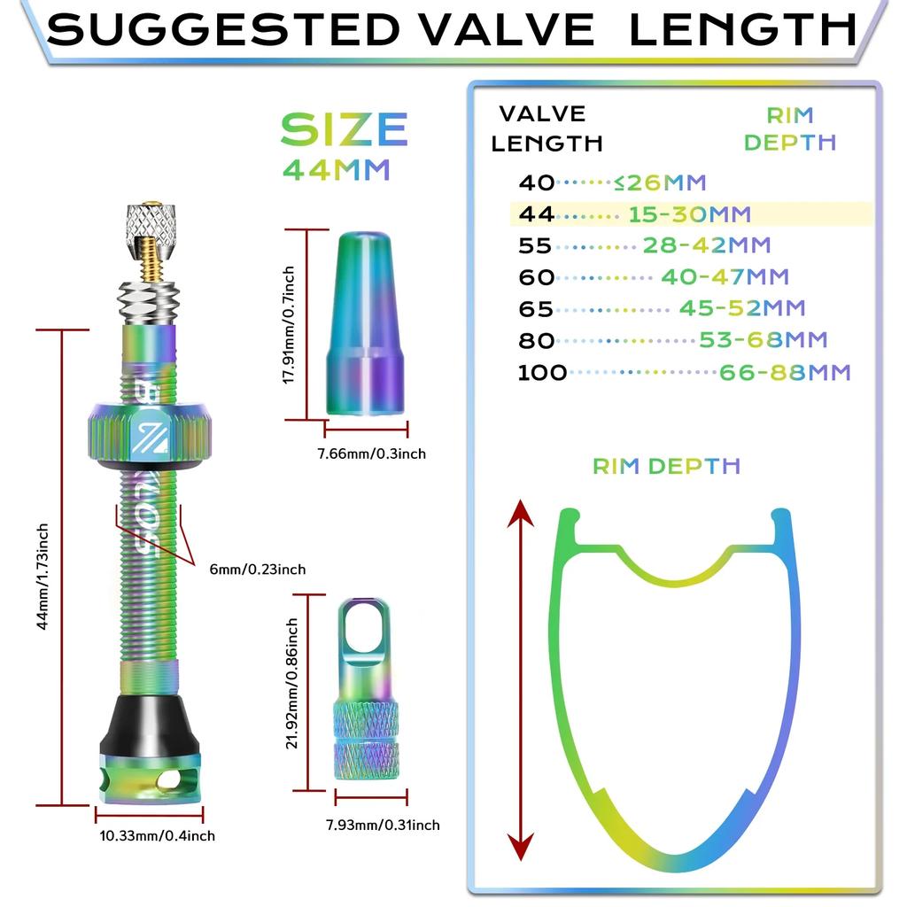 BUCKLOS Bicycle Tubeless Valve MTB Road Bike Presta Tire Valve Aluminum Alloy Mountain Gravel Cycling Valve Nipple Accessories