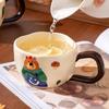 Niche Design Creative Ceramic Big Ear Hand Held Mug Household Couple Pair Breakfast Cup Coffee Cup