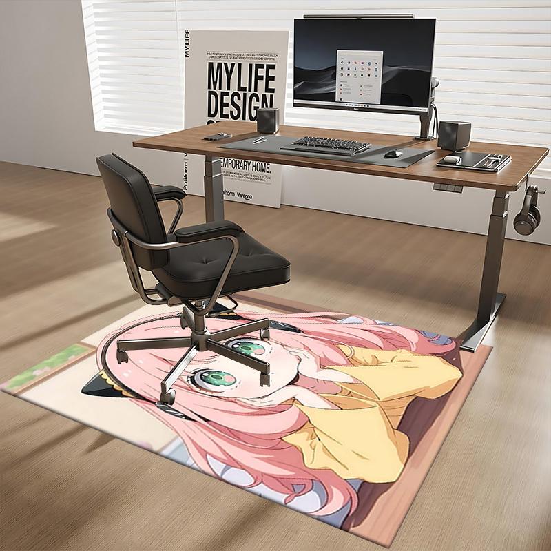 1pc Anime Cartoon Design Office Chair Mat Non-Slip Carpet for Home Decor, Suitable for All Seasons - Perfect Gift for Anime Lovers!M003