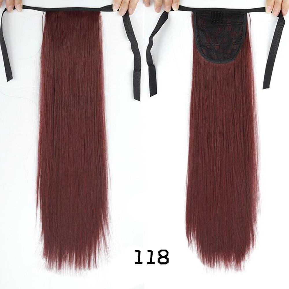 Женский хвост из прямых длинных синтетических волос шелковистой структуры для придания объема прическе