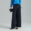 TIE FOR HER Cloud Grey Wide-Leg Trousers with Square Buckle Belt