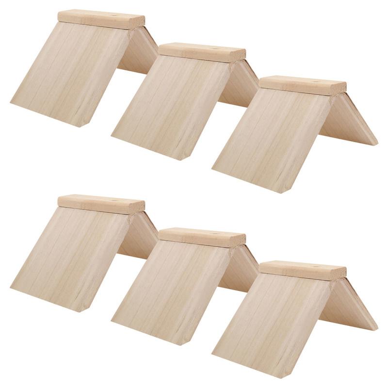6Pcs Wooden Birds Perch Stand Natural Solid Wood Pigeon Dwelling Frame Bird Stand Rack for Parakeets Doves Racing Pigeons Loft