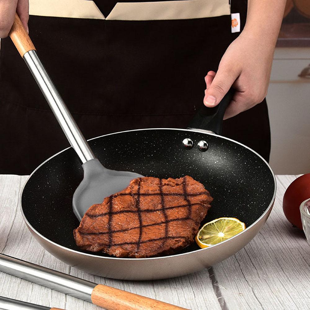 Wooden Handle Scoop For Nonstick Pan Ladle Turner Spatula Cooking Tools Spoon Kitchen Gadget