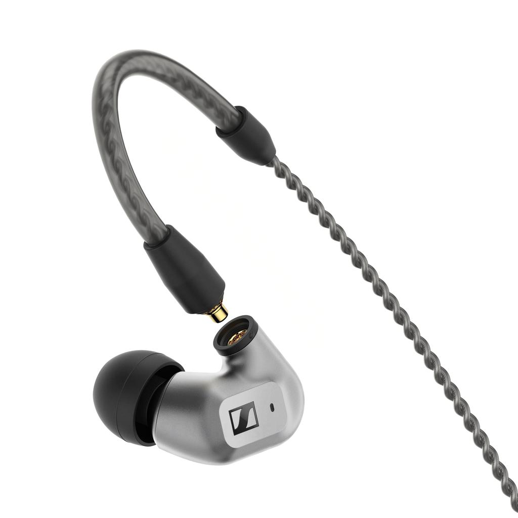 Sennheiser IE 200 Серебристые Динамические Наушники с Плетеным Кабелем и Идеальные для Аудиофилов и Игр Внутриканальные Заушные Крючки,