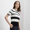 Fila DNA Французский шик Минималистичный полосатый вязаный свитер Женские топы Черный F11W431413FBK