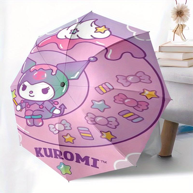 Kuromi,Pastel Automatic Umbrella-Foldable, Durable 8-Bone Design, Compact and Stylish, Great for Camping, Halloween, Christmas, Mother's Day