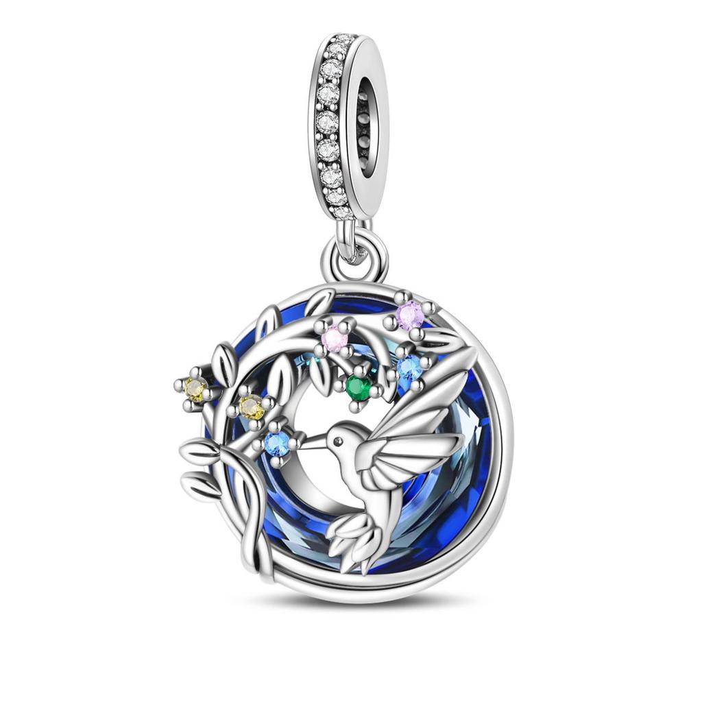 S925 Silver Handmade Tree of Life Sun World Peace Dove Charm Bracelet Bead Jewelry Accessory
