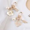 Male Bag Pendant Female Pearl Heart Keychain Women Car Keyring Letter Korean Style Key Lanyard