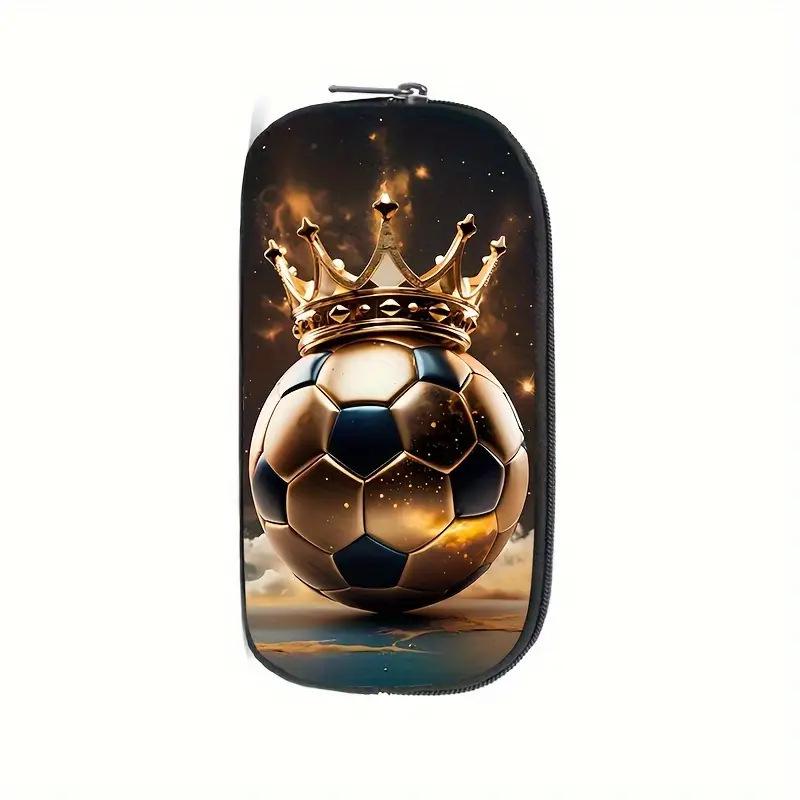 Cross-border Sports Pencil Case: Basketball, Football, Lightning, Ice, Fire Patterns, Multi-compartment Cartoon Stationery Bag
