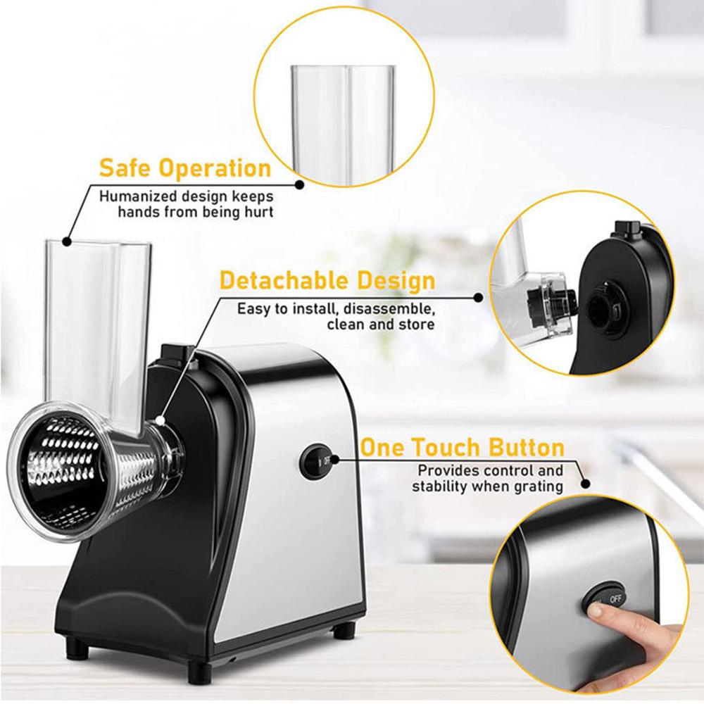 Электрическая терка для сыра, 1000 Вт, электрический измельчитель для домашней кухни, простое управление в одно касание