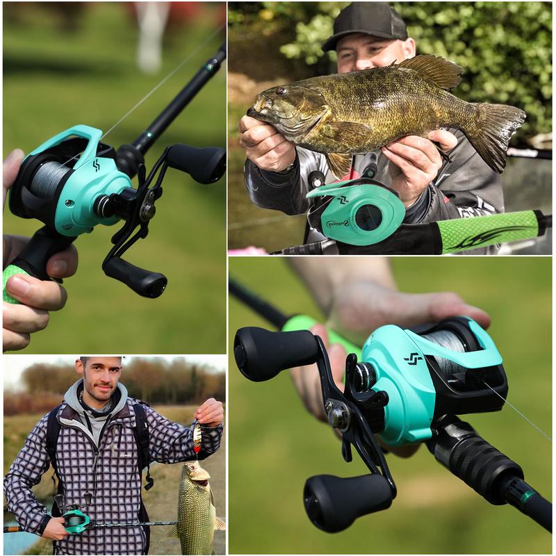 Комбинированные катушки для удочек для наживки с 4-секционными удилищами для наживки, 12 + 1BB, набор для кастинговой катушки