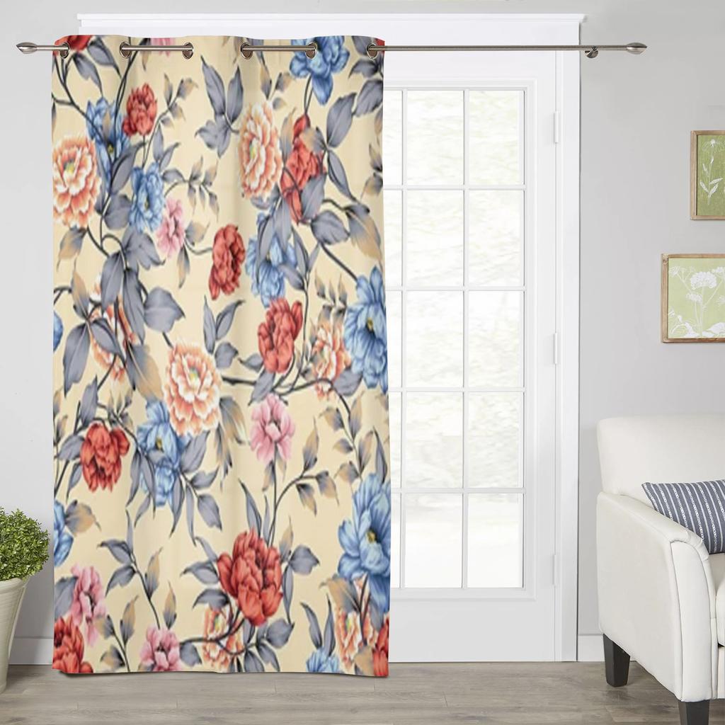 Black White Baroque Pattern Flower Vine Abstract Window Curtains Scenic Curtains for Living Room Decorative Items Living Room