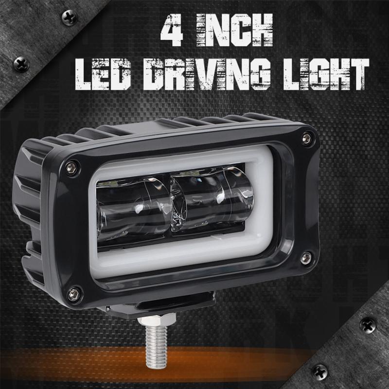 4 inch 20W 8D LED Work Light Bar DRL White Red Halo Angel Eyes Driving Headlight Fog Lamp For Car 4X4 Pickup SUV ATV UTB 12V 24V