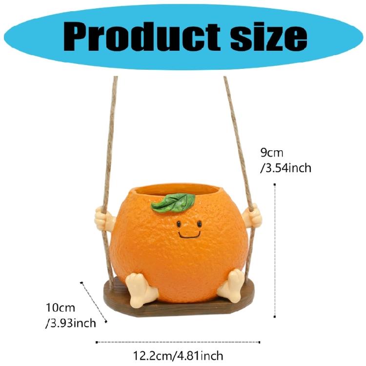 Creative Multifunctional Orange Swing Planter Pot With Swing Feature Suitable for Kids Entertainment and Home Gardening