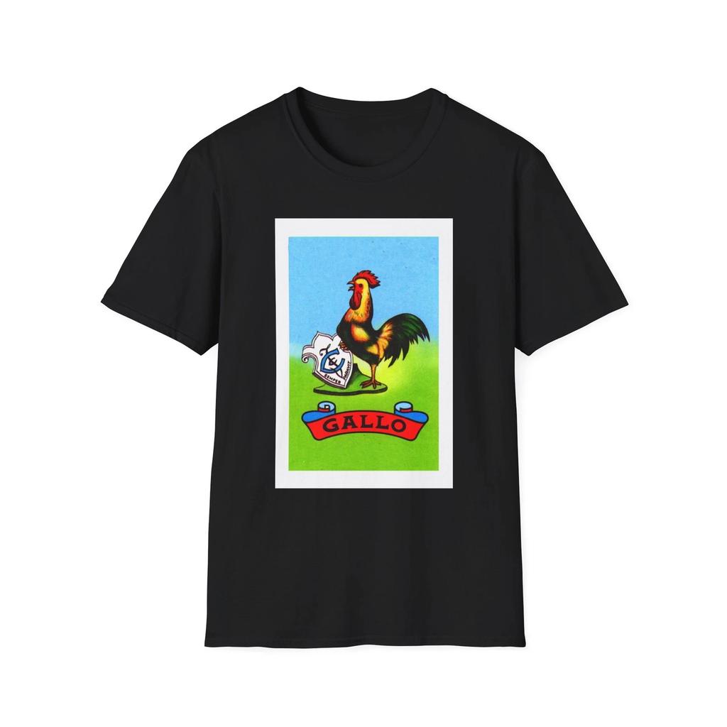 El Gallo Rooster Illustration T-Shirt Lotería Style Mexican Card