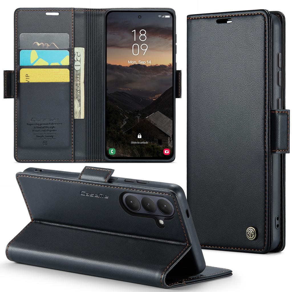 Роскошный кошелек-книжка с магнитным слотом для карт для Samsung S26 Ultra S25 Plus S24 S23 A36 A56 A17 A07 С подставкой Бизнес Карманный чехол