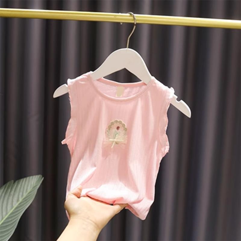 Женская футболка с маской для лица из хлопка Ice Cotton, летнее платье для девочек, тонкий жилет для девочек