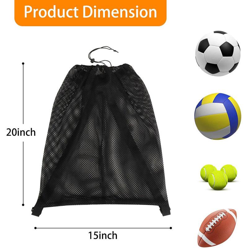 1PCS Mesh Sports Ball Storage Bag - Drawstring Backpack for Basketball, Soccer & Volleyball with Portable Outdoor Design