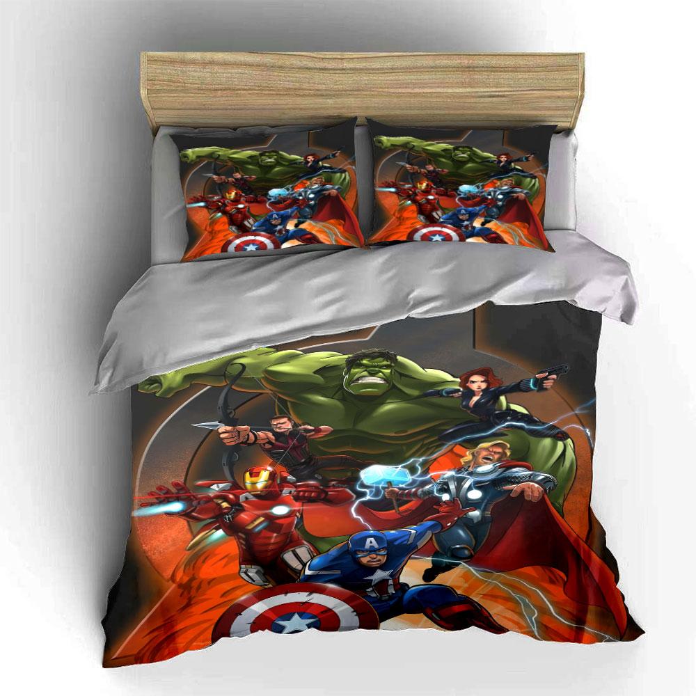 Superheroes on fiery background. Bedding sets Duvet cover sets Duvet covers Pillowcases(1 * Duvet Cover 2 * Pillowcases without duvet insert)