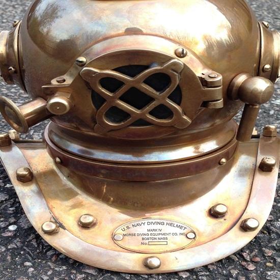 20.32 Cm Brass Diving Helmet Mark V Replica, Nautical Decor