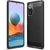 Защитный чехол - E.F.CONNECTION - для Redmi Note 10S - Черный силикон - Ударопрочный - Дизайн стальные полосы