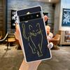 Чехол для телефона Google Pixel 9 8 7 6 5 4 4XL 7A 6A 5A 4A 3A Pro XL 5G Прозрачный Мягкий ТПУ Корпус Милый Рисунок Линейный Кот Сумки