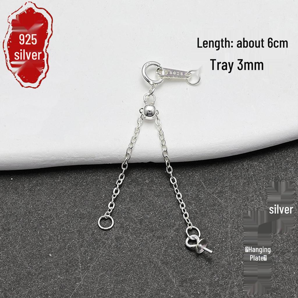 S925 Silver Gold-Plated Adjustable Chain Tray for DIY Accessories