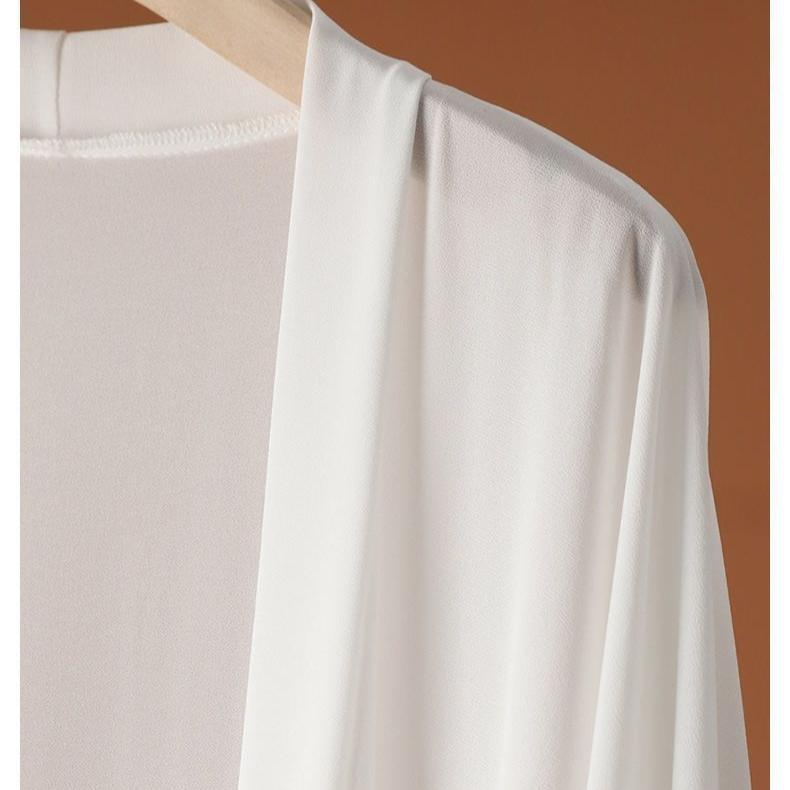 Длинный шифоновый кардиган для женщин, летний, тонкий стиль, солнцезащитная рубашка с кондиционером, накинутая на плечо