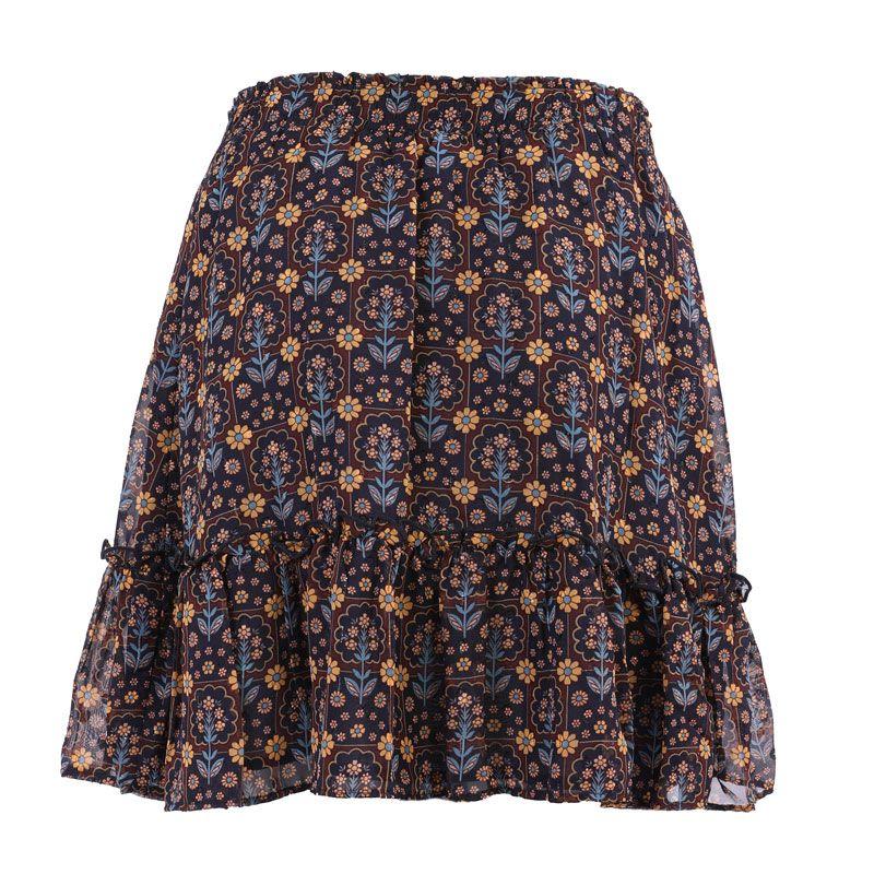 Isalda Burgundy Printed Skirt for Women DEELUXE 74
