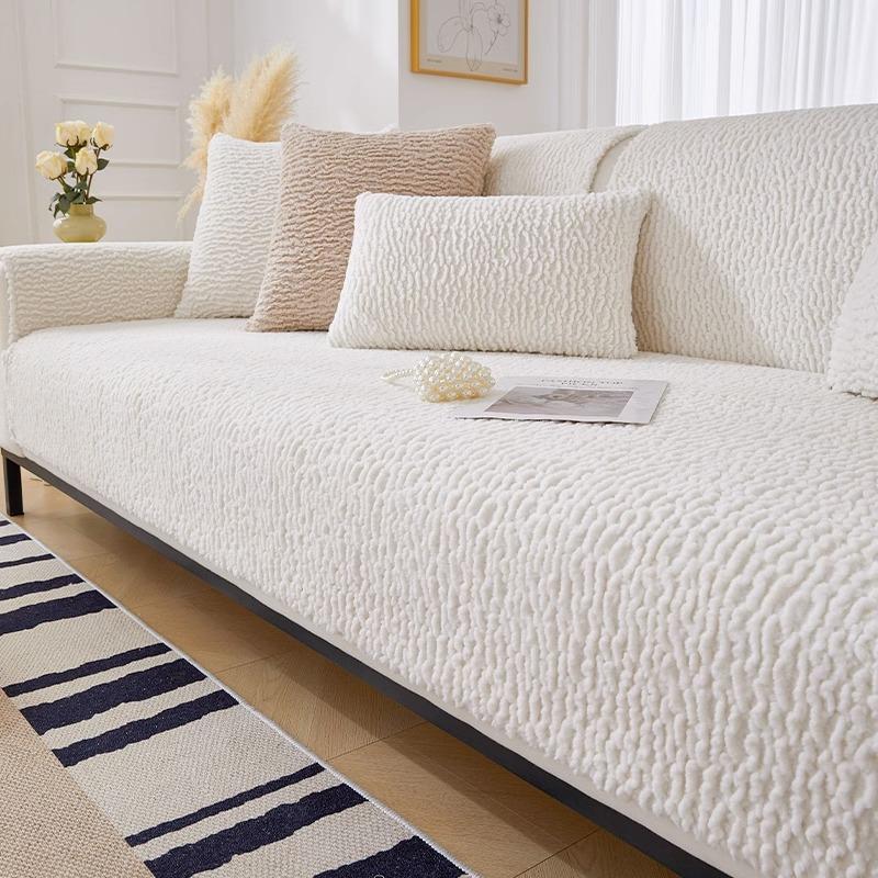 Подушка для дивана из овечьего пуха Универсальная система исцеления Кожаный чехол для дивана Нескользящая подушка Задняя крышка Тканевое полотенце.