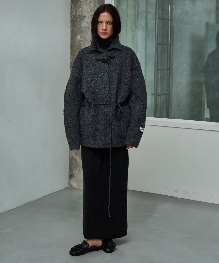 GRIDAJ Wool Blending String Jacket-Style Cardigan