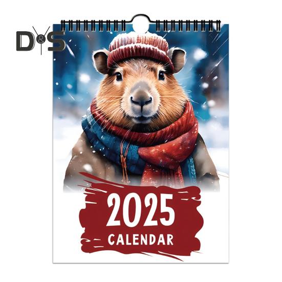 Настенный календарь 2025 года с рисунком собаки, настенный календарь, ежемесячный ежедневник, праздничный органайзер для домашнего офиса, декор