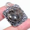 Natural Larvikite Stone Gemstone 925 Sterling Silver Gift Pendant 1.97" z4N78