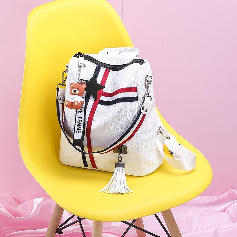 New Women's Bag Large Capacity Ladies Backpack European and American Fashion Ribbon Backpack Trendy
