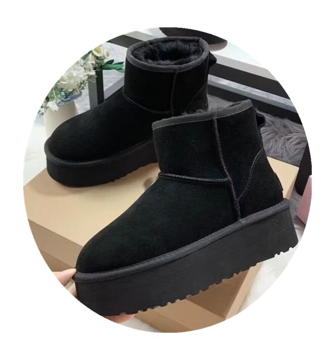 Мода 2025 Новые Женские Дизайнерские Зимние Туфли Мех Женские Высокие Каблуки Платформа Снежные Ботильоны Классические Мини Роскошные Botas Mujer Zapatos