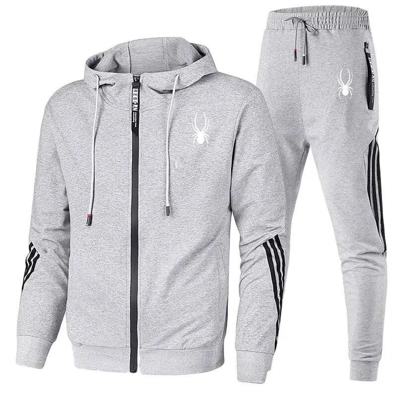 Fashion Mens Tracksuit Designer Hooded Sweatshirts+Jogger Pants High Quality Gym Outfits Casual Sports Zipper Hoodie Set