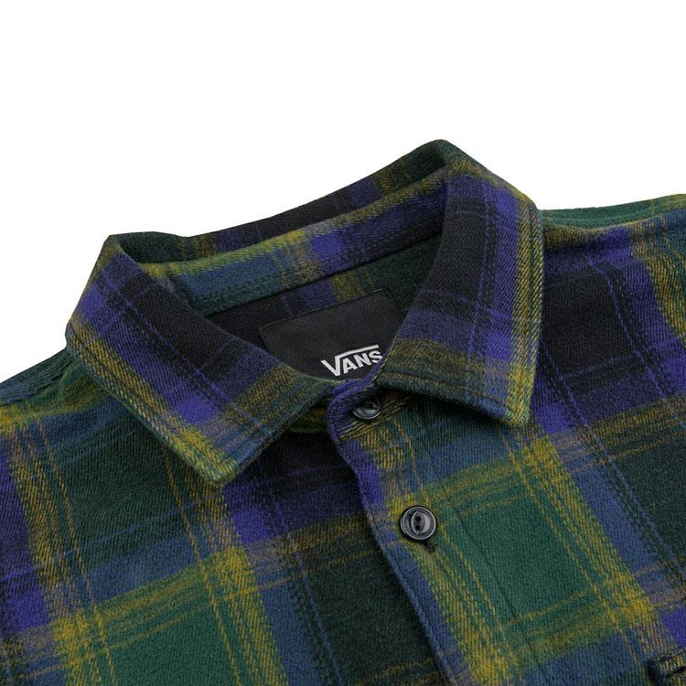 Vans Клетчатая повседневная рубашка с длинным рукавом, мужские топы, зеленый VN0A5KLYZ17