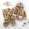 Autumn and Winter New Infant and Toddler Boys and Girls Anti Dirty Plush Fleece with Ears Cute Winter Set