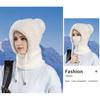 Women Winter Cycling Balaclava Hat with Integrated Scarf Thick Warm Stretchable Windproof
