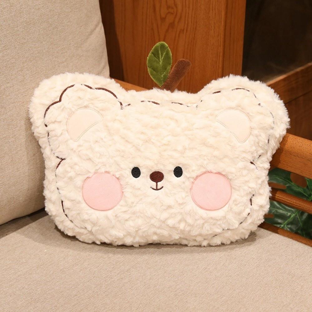 Blush Cheek Stuffed Pillow Cute Bear Face Plush Pillow Sofa Cushion Waist Protection