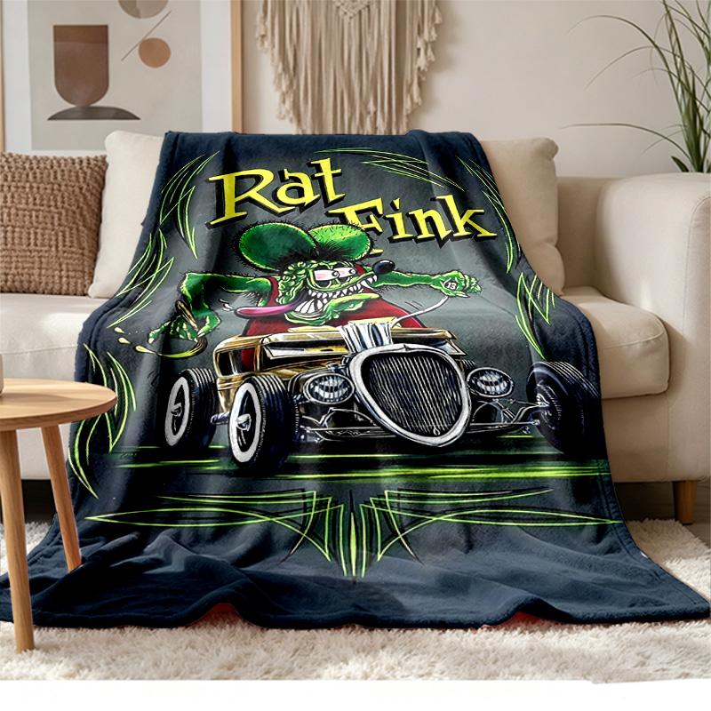 rat fink Soft and comfortable flannel Suitable for sofas living rooms outdoor camping travel and also makes a great anniversary gif