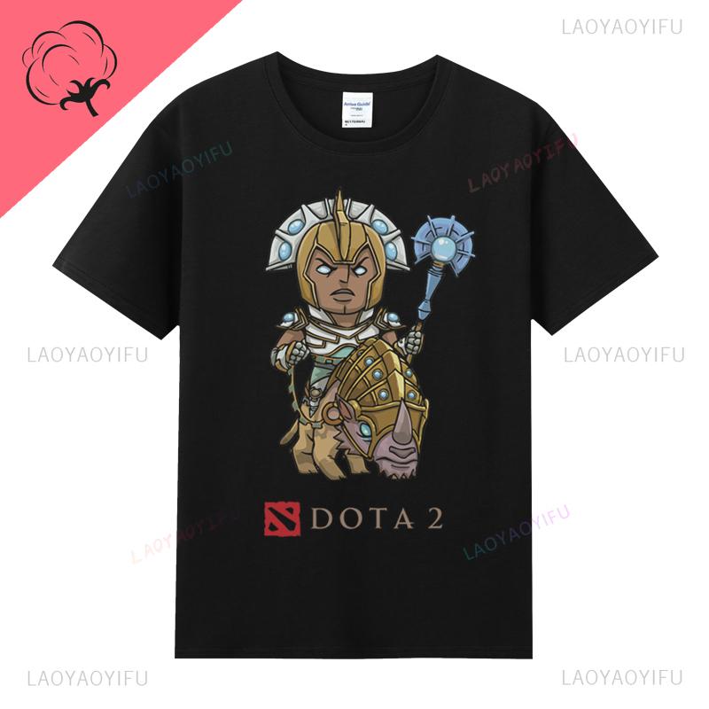 DOTA 2 Футболка Известная Игровая Футболка Одежда Мужская 100% Хлопок Круглый Вырез Повседневная Классическая Подарки для Геймеров Топы Футболки с Принтом